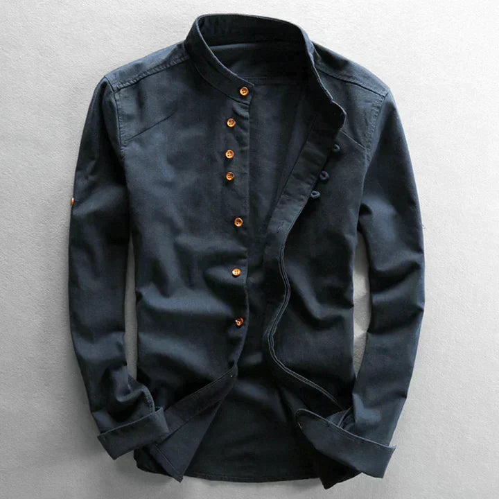 Herrblus Japansk Stil Minimalistisk 100% Bomull