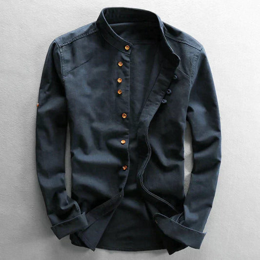 Herrblus Japansk Stil Minimalistisk 100% Bomull