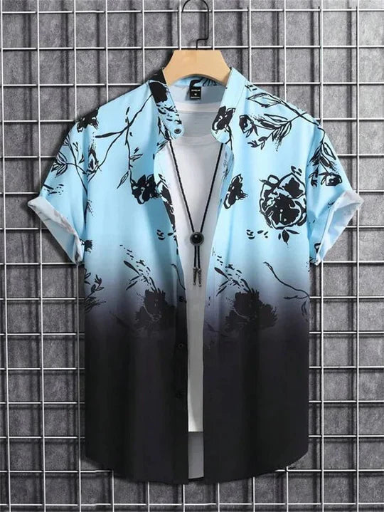 Hawaiiskjorta med 3D-blommönster