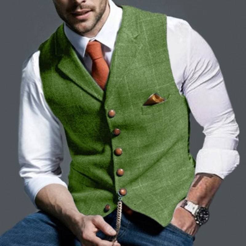 Herrväst - Slim Fit - Enkelknäppt väst - Formell Look