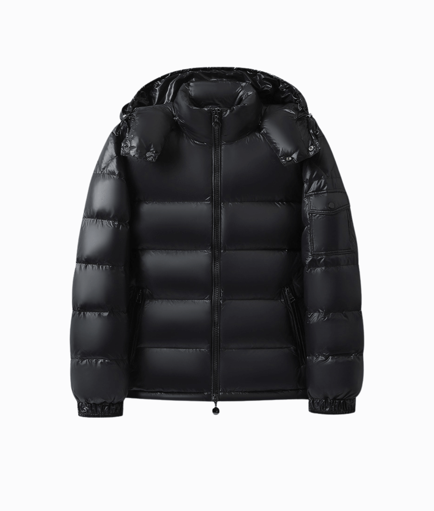 HOODED PUFFER JACKET - Black