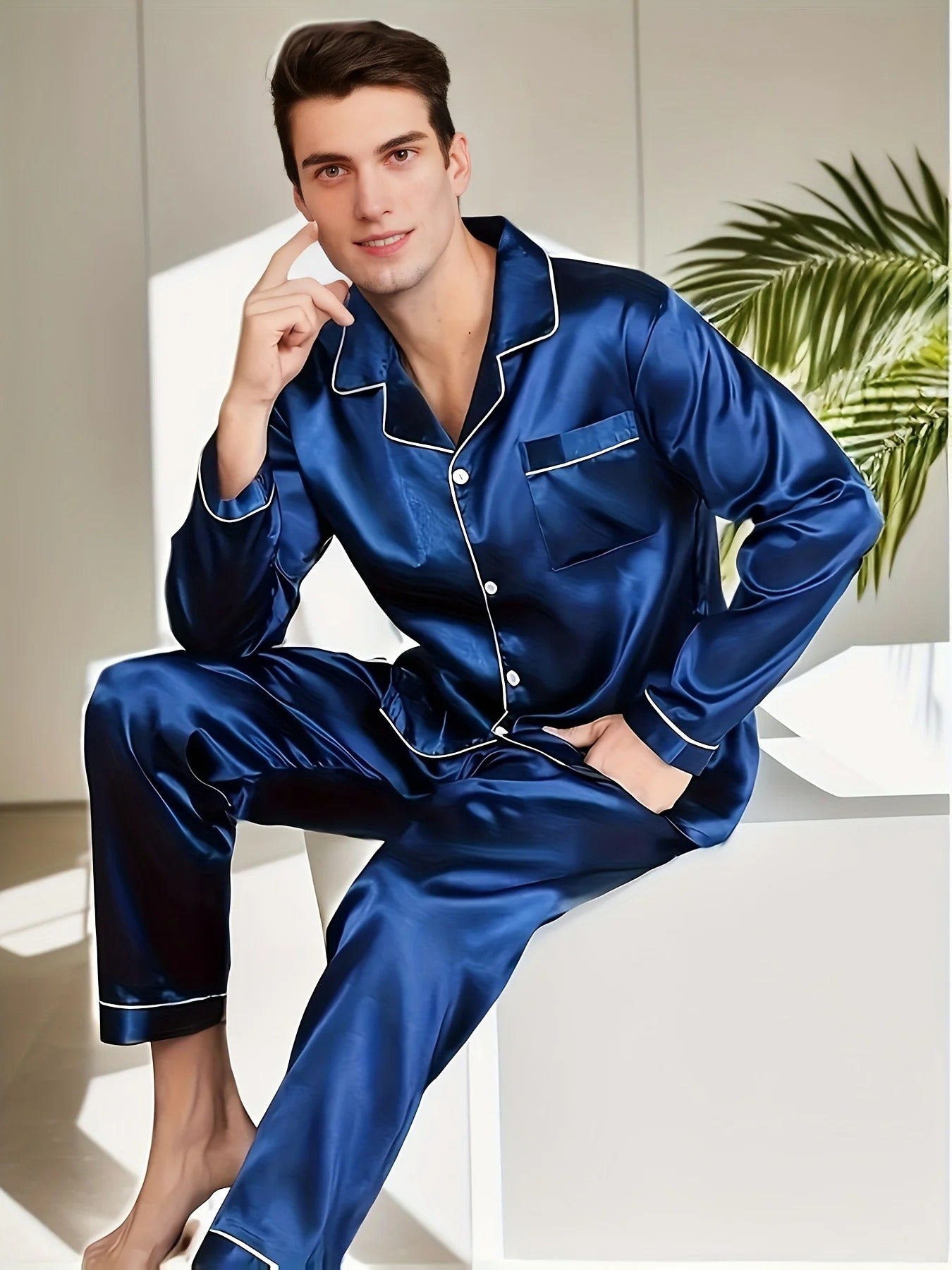 Pyjamasset för män av siden och satin - Fridolf