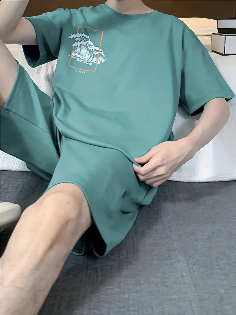 Grafiska T-shirts Tee Tops & Shorts Set - Ando