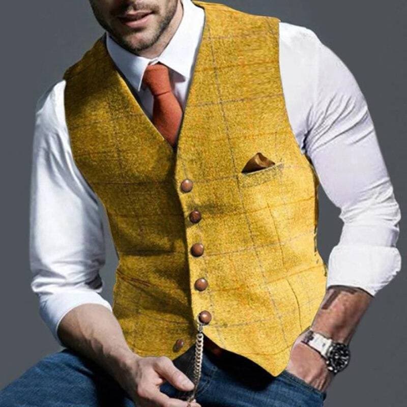 Herrväst - Slim Fit - Enkelknäppt väst - Formell Look