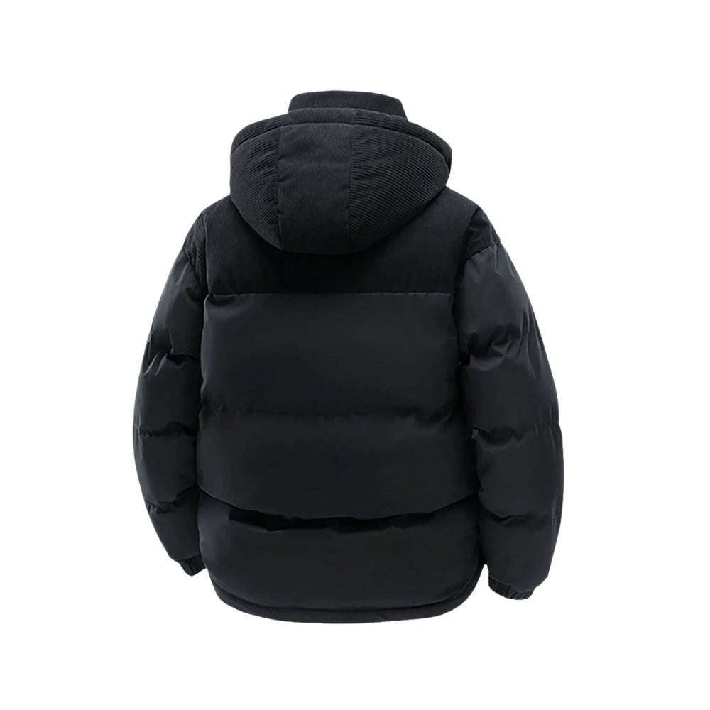 Herr vinter pufferjacka – Tjock vadderad parkas med huva, varm streetwear jacka för kalla dagar