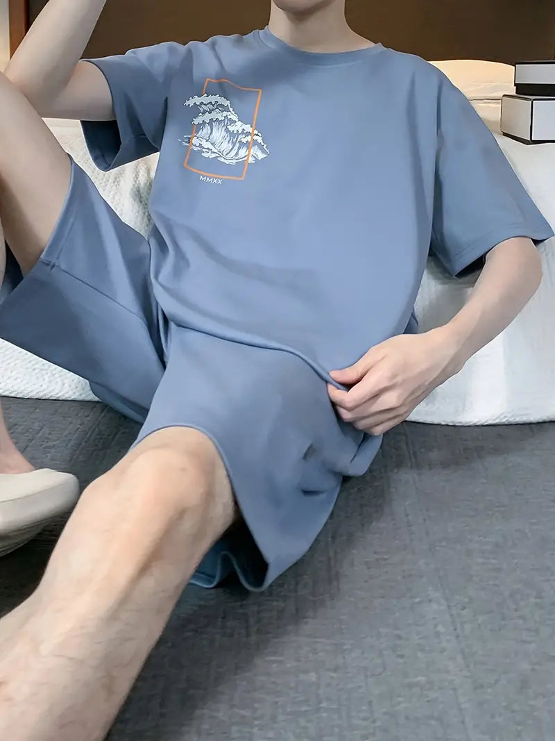 Grafiska T-shirts Tee Tops & Shorts Set - Ando