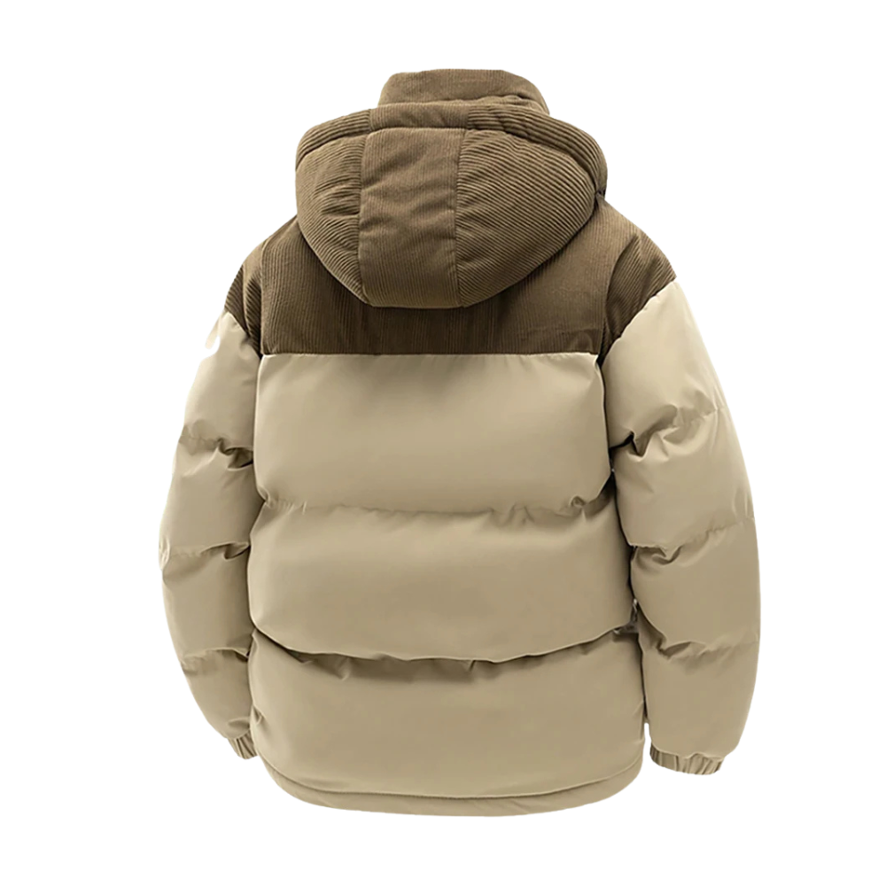 Herr vinter pufferjacka – Tjock vadderad parkas med huva, varm streetwear jacka för kalla dagar
