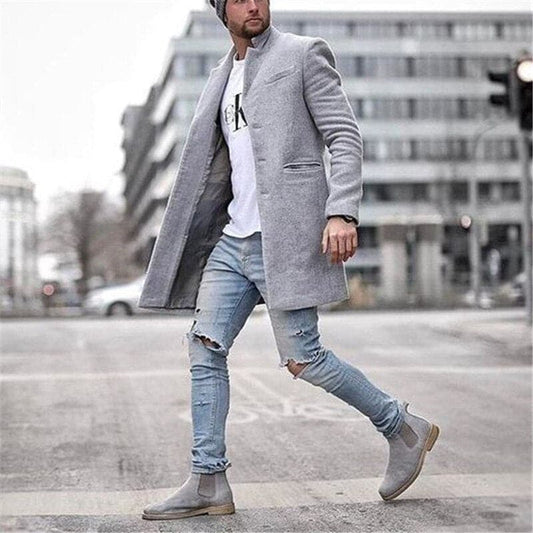 Herr Ullrock - Slim Fit - Lång Enkelknäppt - Klassisk Elegant Ytterplagg