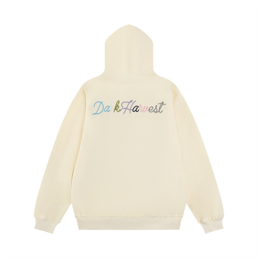 Hoodie med broderad fjärilsapplikation