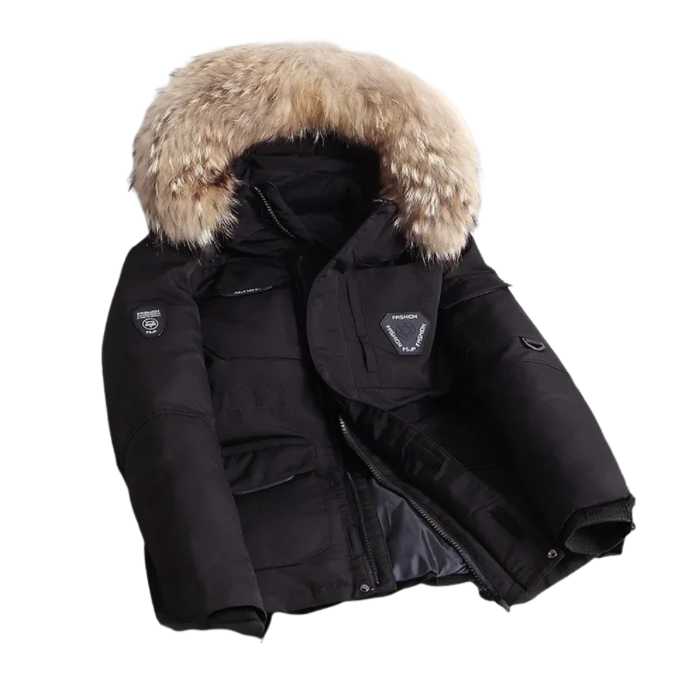 Herr vinterparkas med huva – Tjock, varm och vindtät jacka, ner till -30°, storlek upp till 6XL