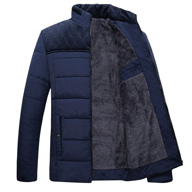 Herrjacka Quiltad med Ståkrage och Fleece – Regular Fit Vinterjacka