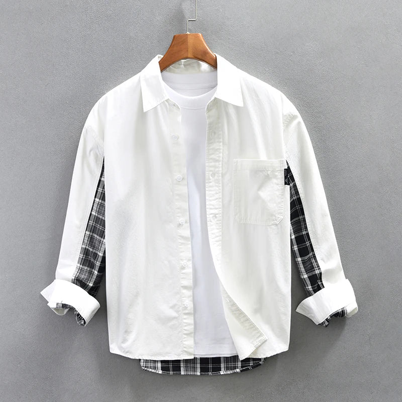 Herrskjorta Casual Stil Mjuk Bomull