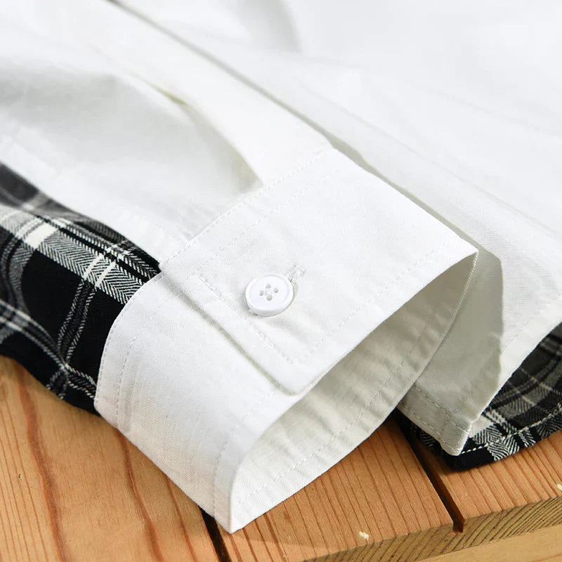 Herrskjorta Casual Stil Mjuk Bomull