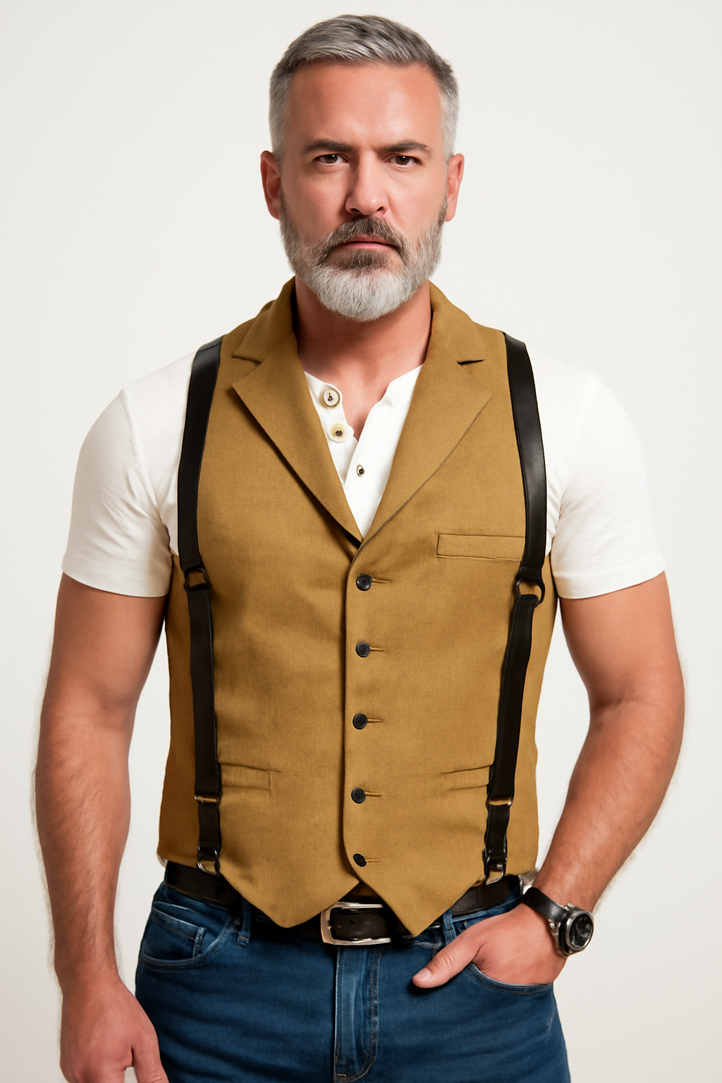 Herrväst – Slim Fit – Knäppning Fram – Modern stil