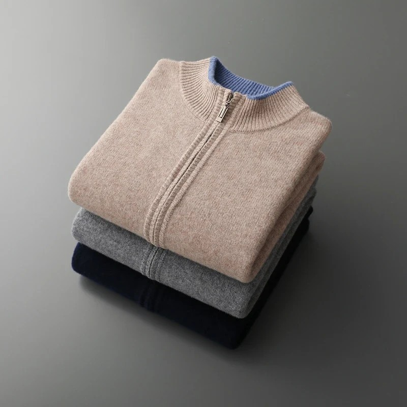 NOEL | Zip-Cardigan i Äkta Merinoull för Herr