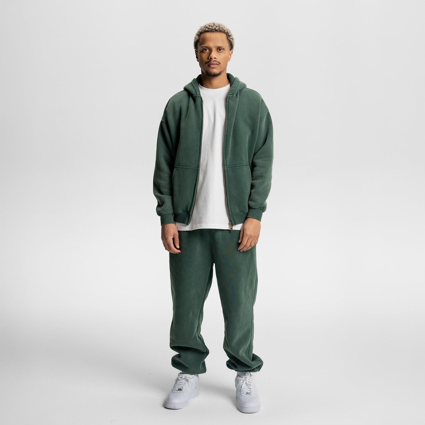Loose Fit Wash Zip Up Hoodie