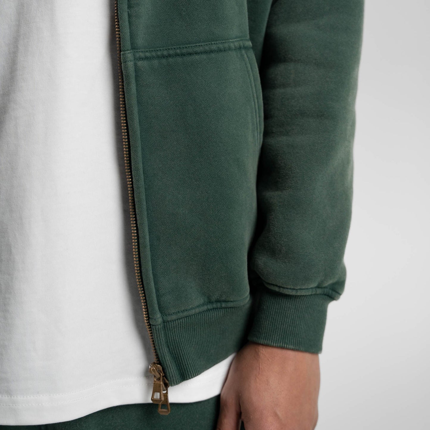 Loose Fit Wash Zip Up Hoodie