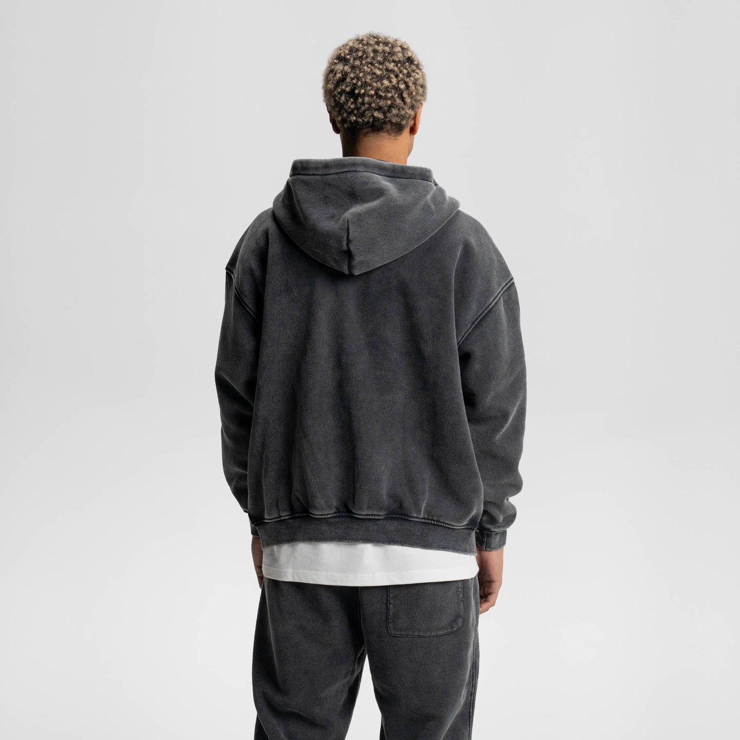 Loose Fit Wash Zip Up Hoodie
