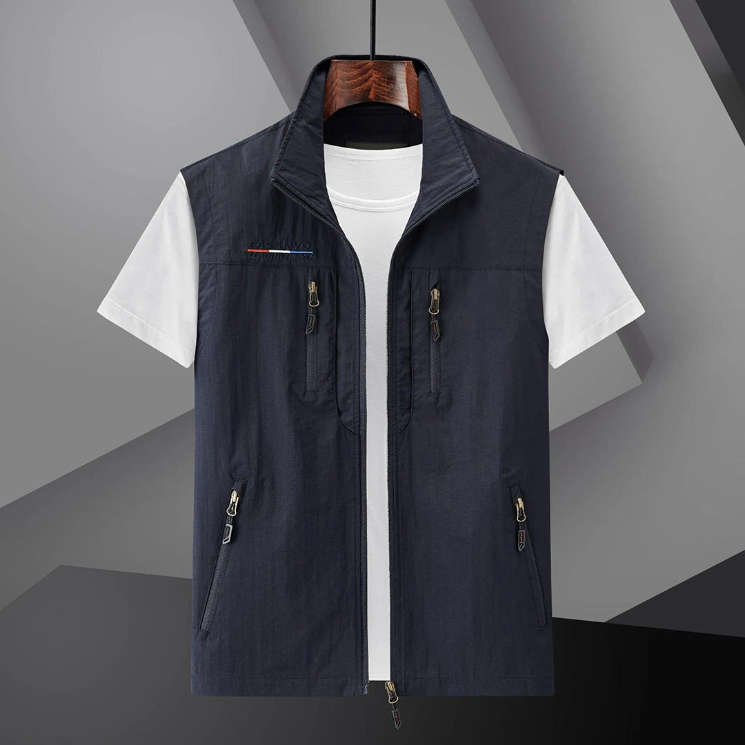 Multi-Pocket Utility Herr Sommarreseväst