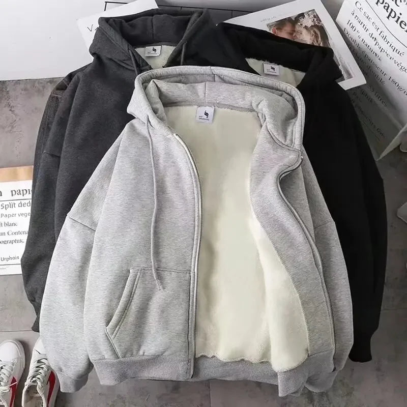 Fleecefodrad cardigan med huva