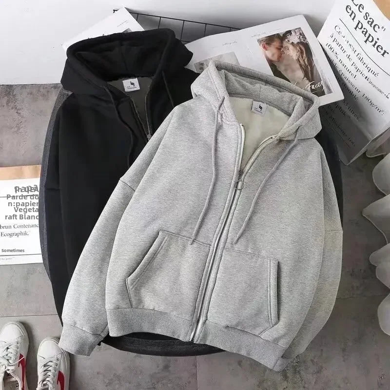 Fleecefodrad cardigan med huva