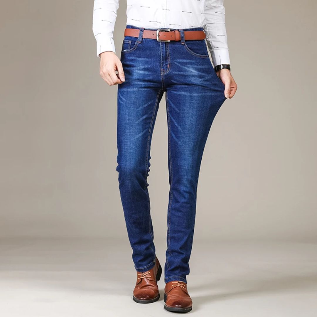 Herr Denim Jeans Raka Snitt Flexibel