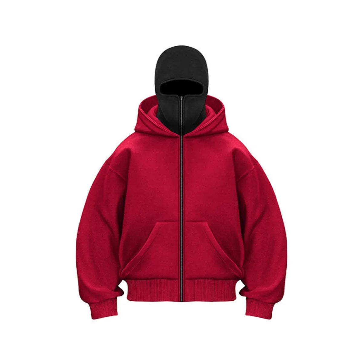 Herrar hoodie med balaklava och huva