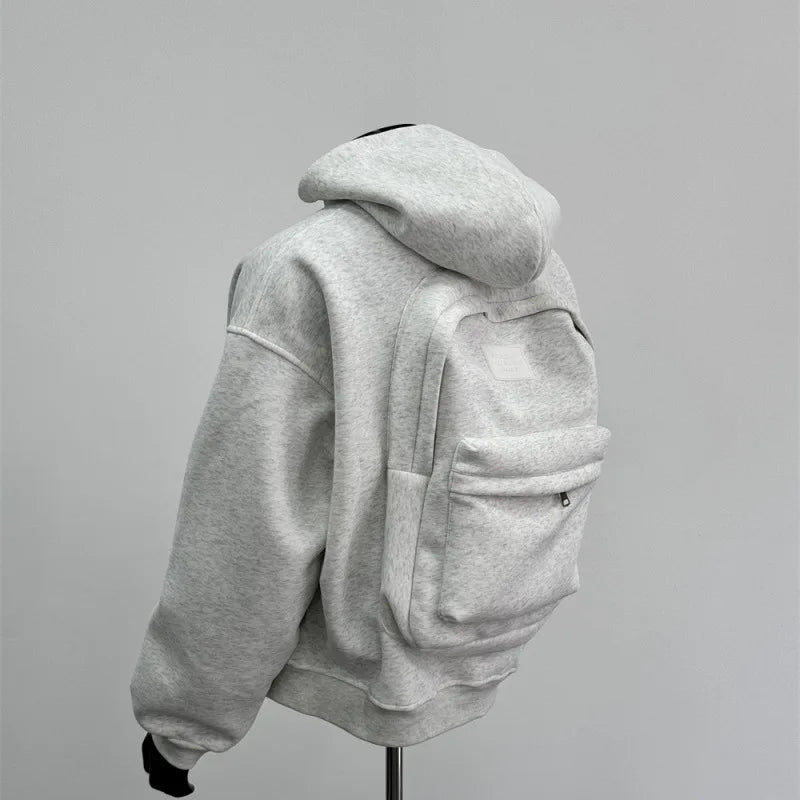 Herrarnas hoodie med ryggsäckdesign