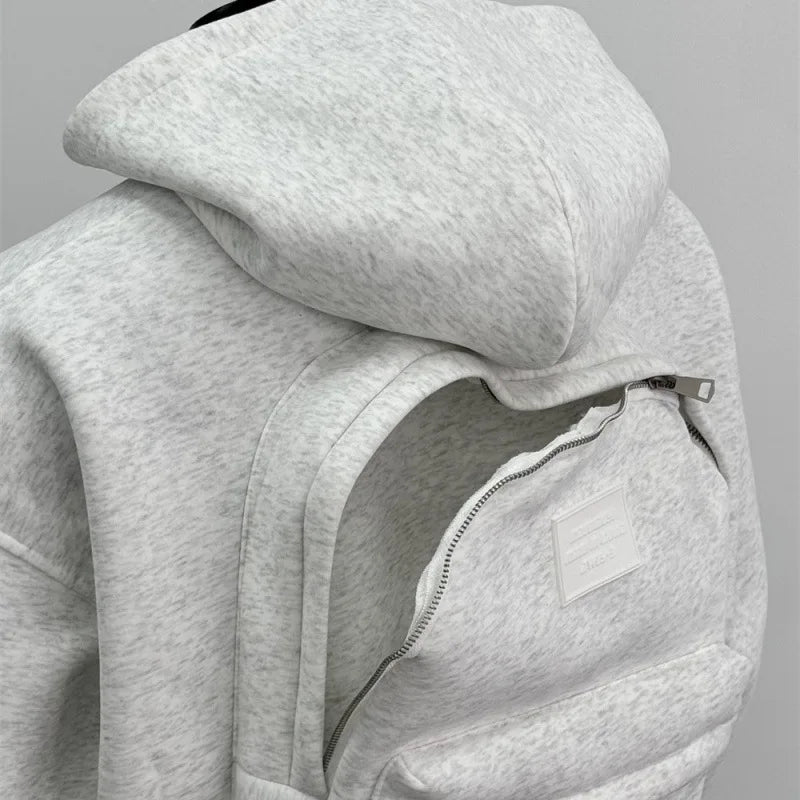 Herrarnas hoodie med ryggsäckdesign