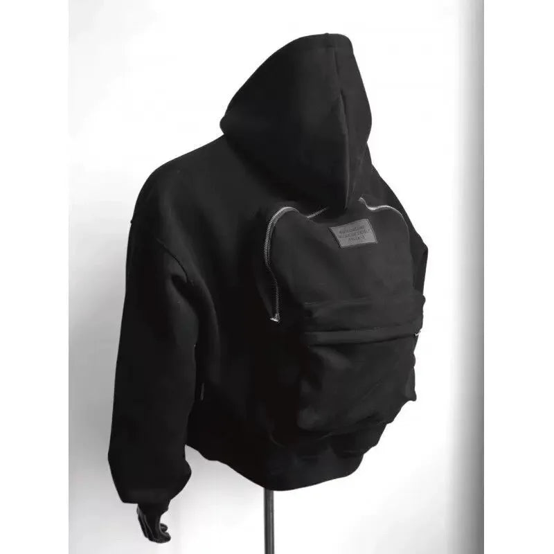 Herrarnas hoodie med ryggsäckdesign