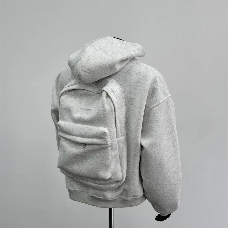 Herrarnas hoodie med ryggsäckdesign