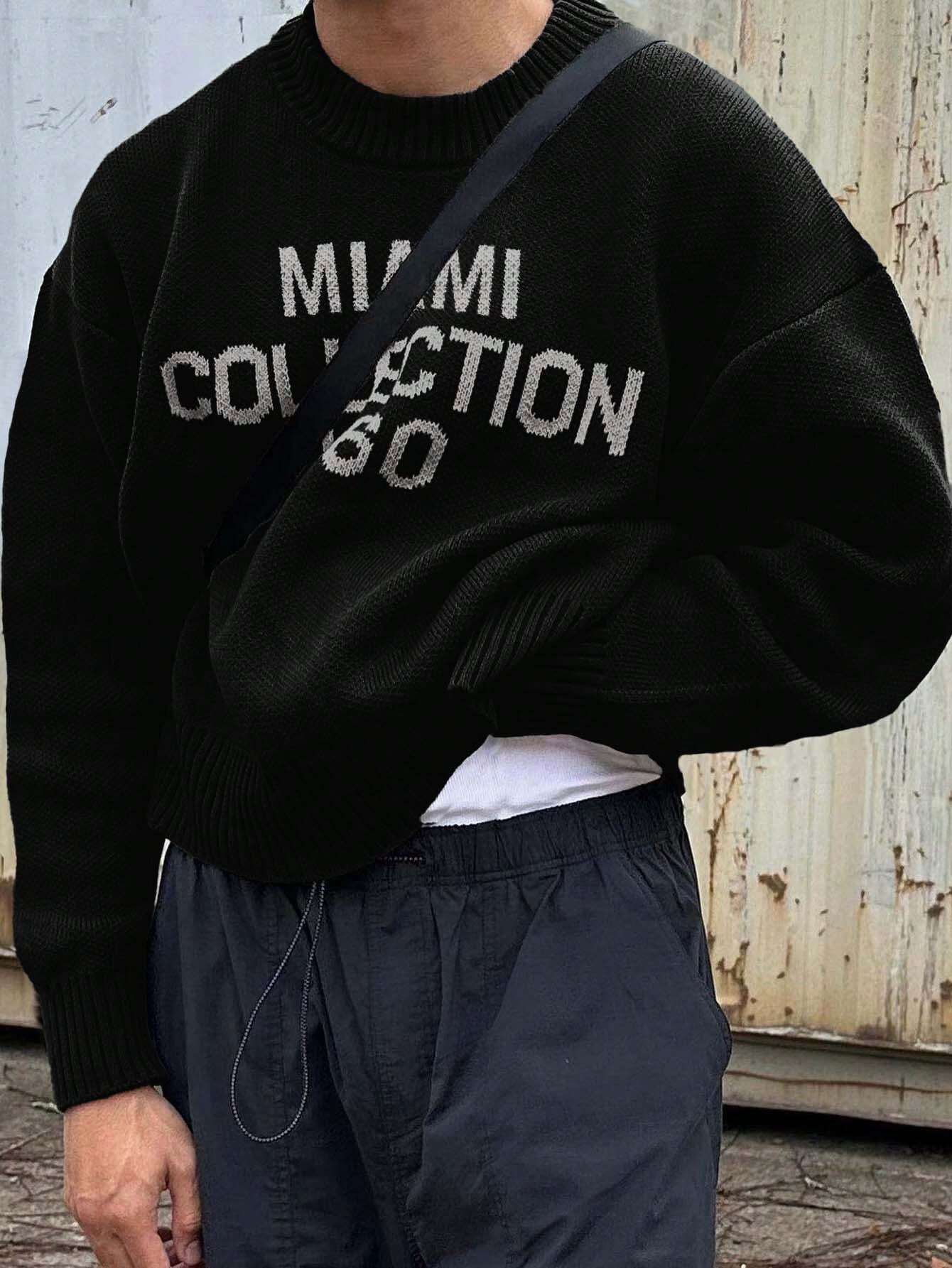 Oversized Miami stickad tröja