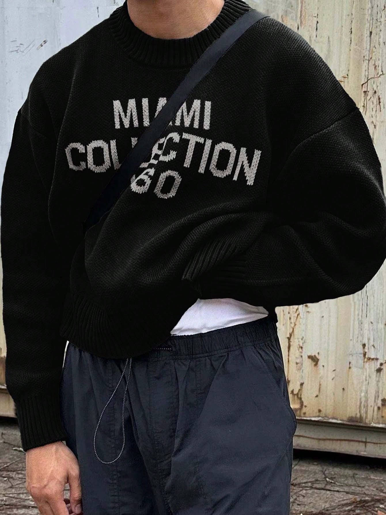 Oversized Miami stickad tröja