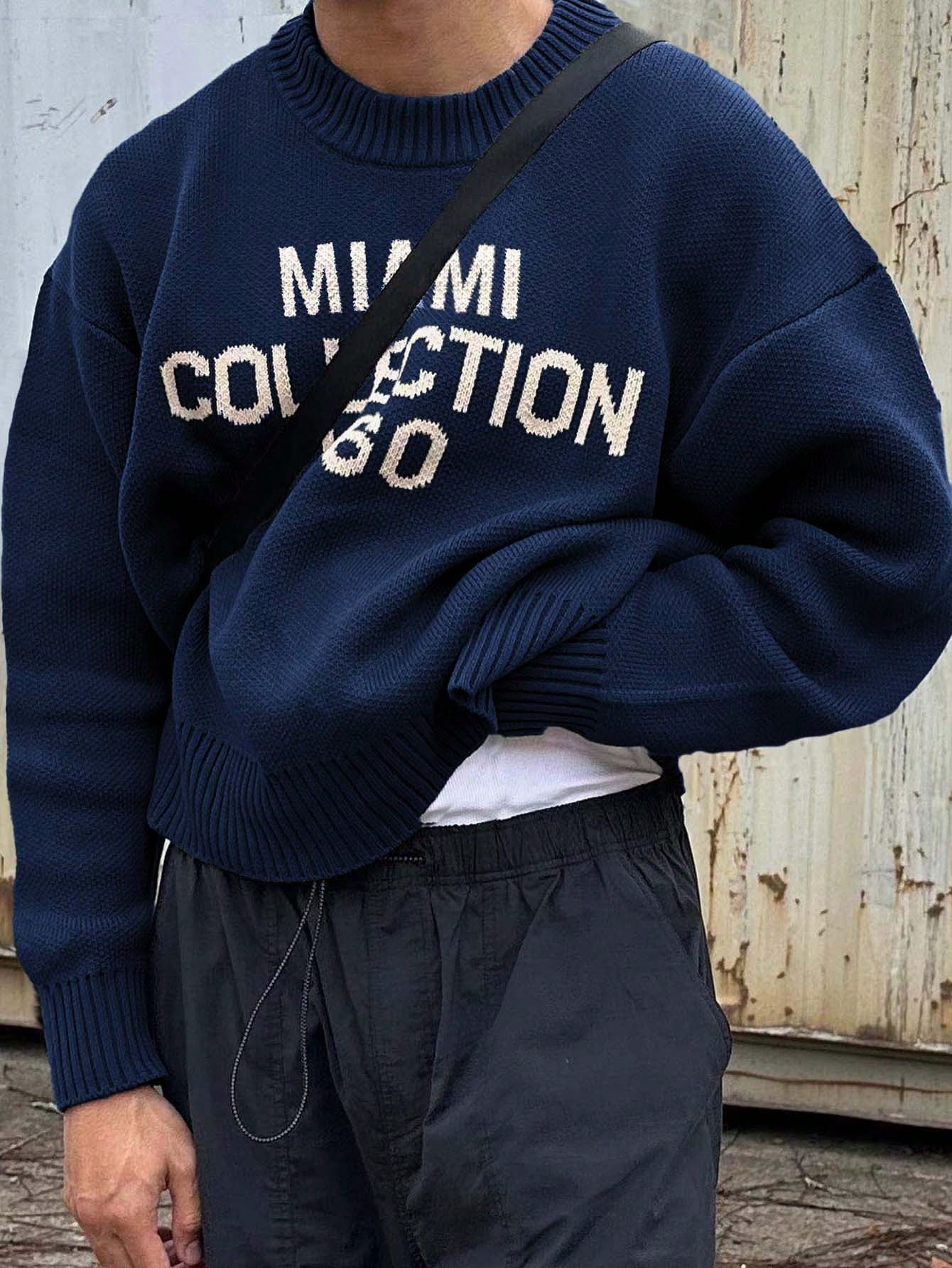 Oversized Miami stickad tröja