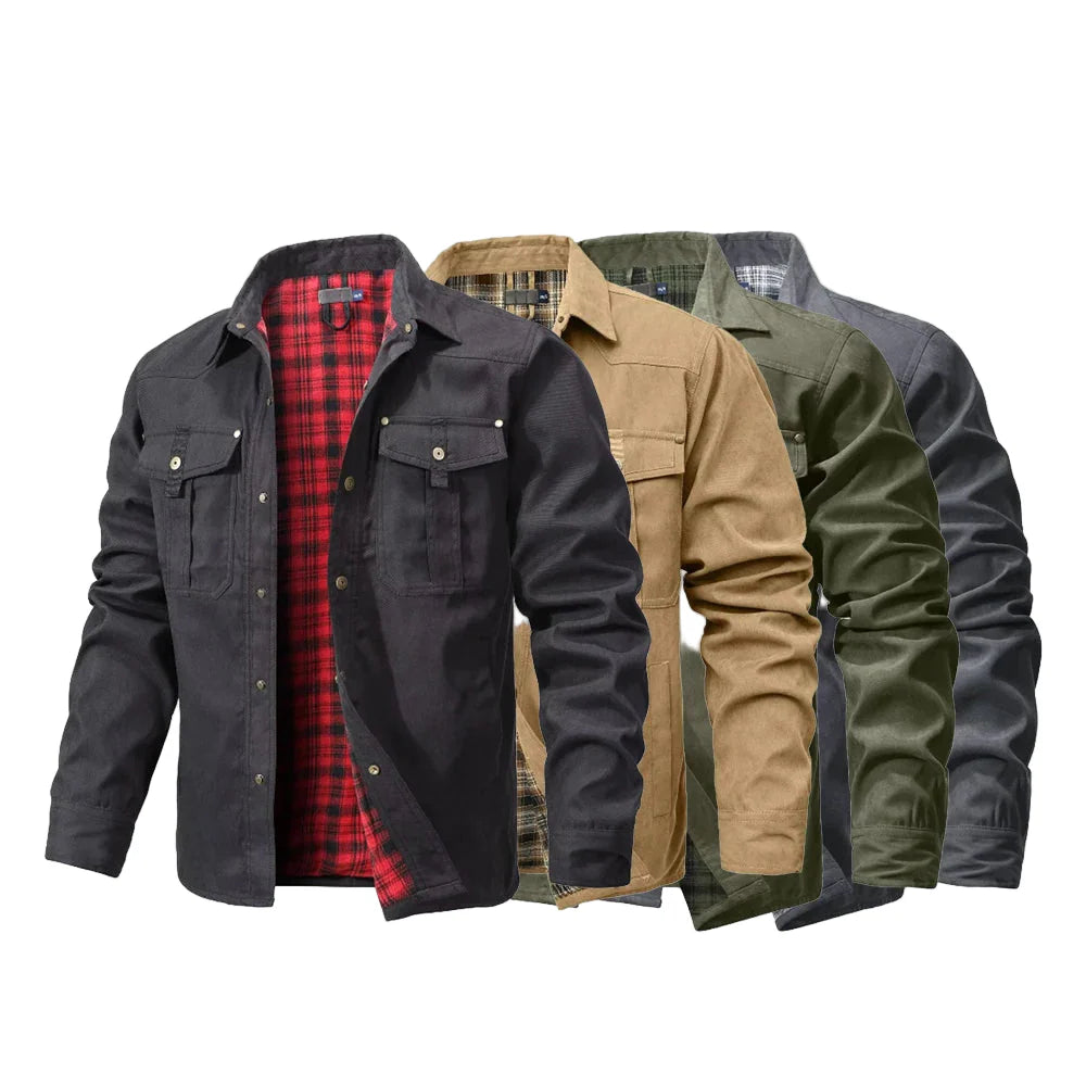 Herrjacka Flanell Fodrad Casual Skjorta