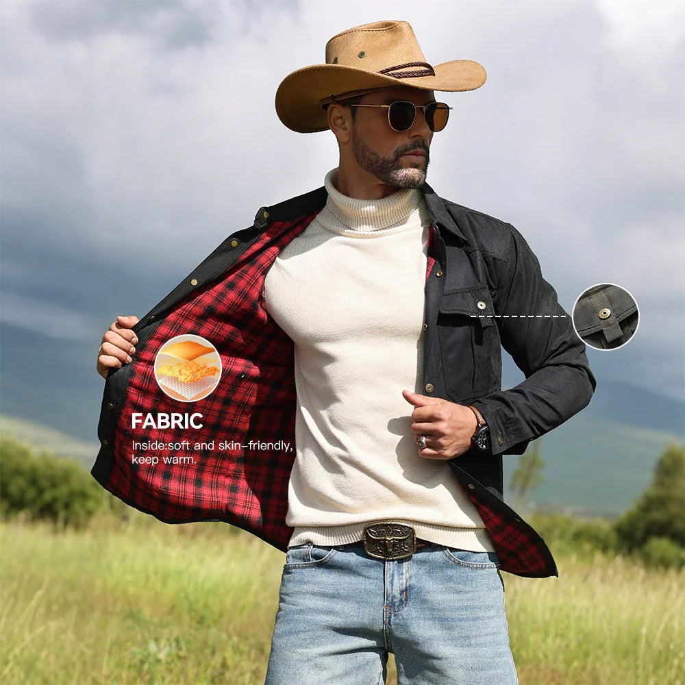 Herrjacka Flanell Fodrad Casual Skjorta