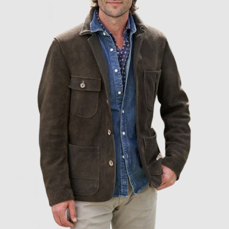 Herrjacka Retro Casual med Revers och Fickor