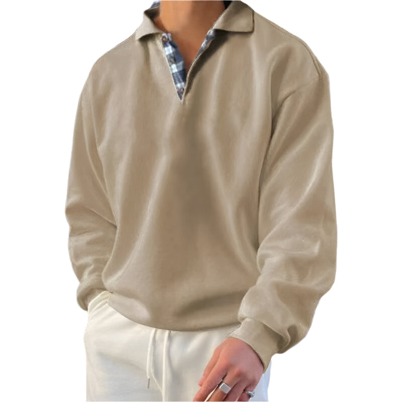Herrpullover Lätt Material Avslappnad Passform