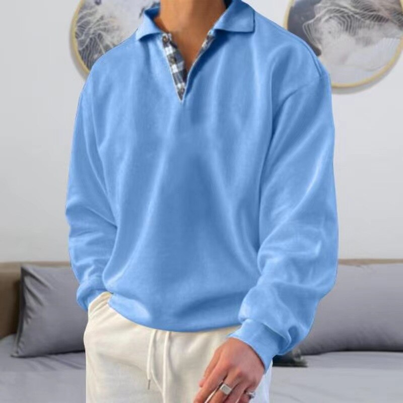 Herrpullover Lätt Material Avslappnad Passform