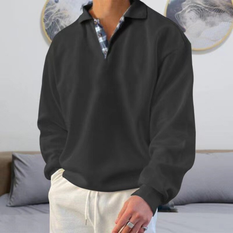 Herrpullover Lätt Material Avslappnad Passform