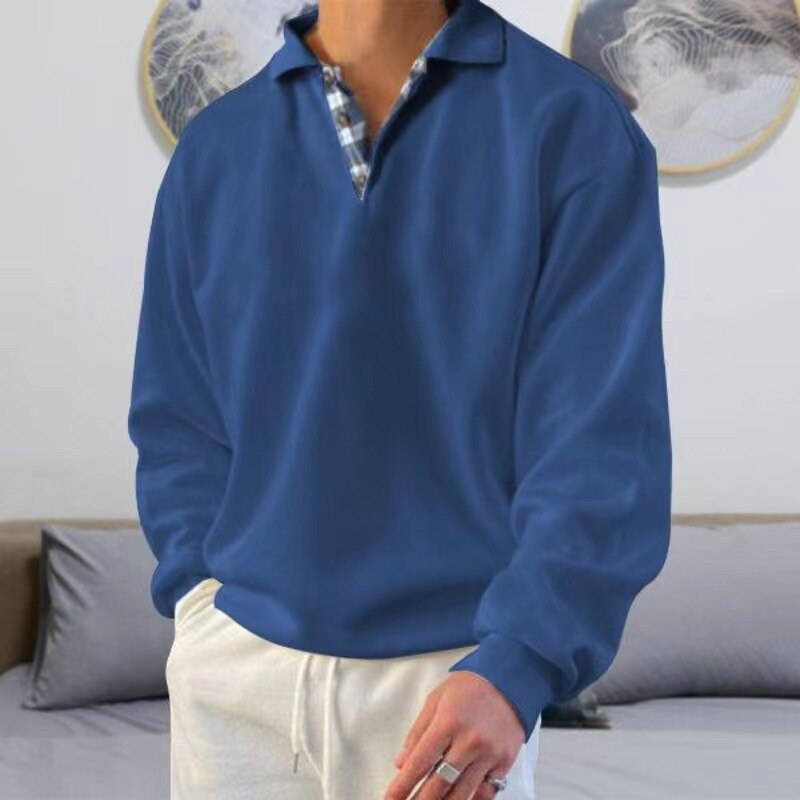 Herrpullover Lätt Material Avslappnad Passform