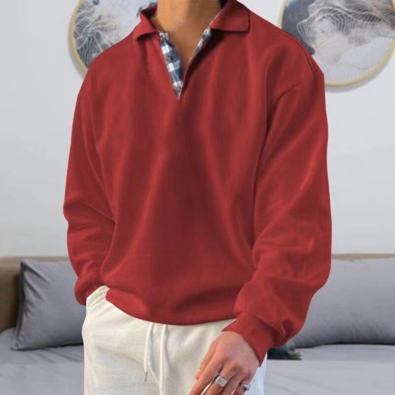Herrpullover Lätt Material Avslappnad Passform