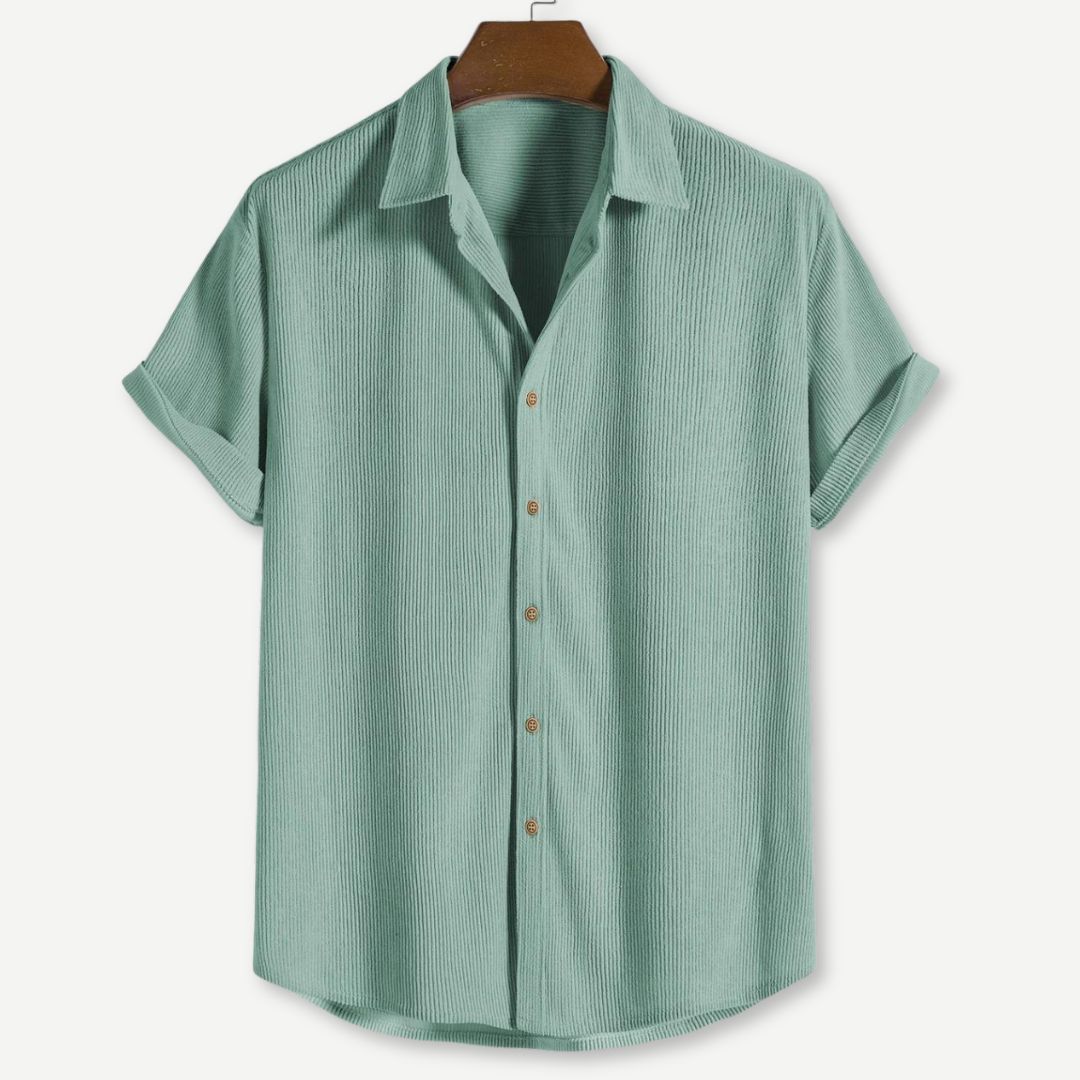 Herrskjorta Corduroy Klassisk Knappdesign Mjuk och Andningsbar