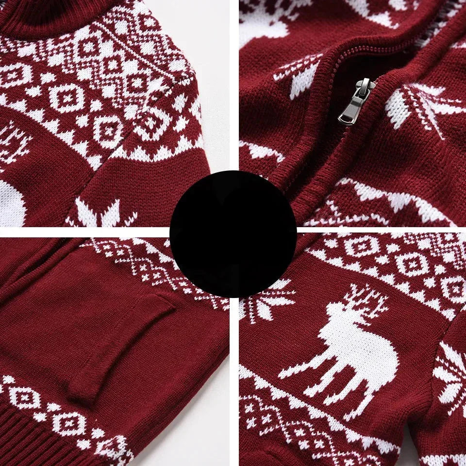 Julkofta | Zip-Up | Ståkrage | Stickad kofta | Julskjorta för herrar
