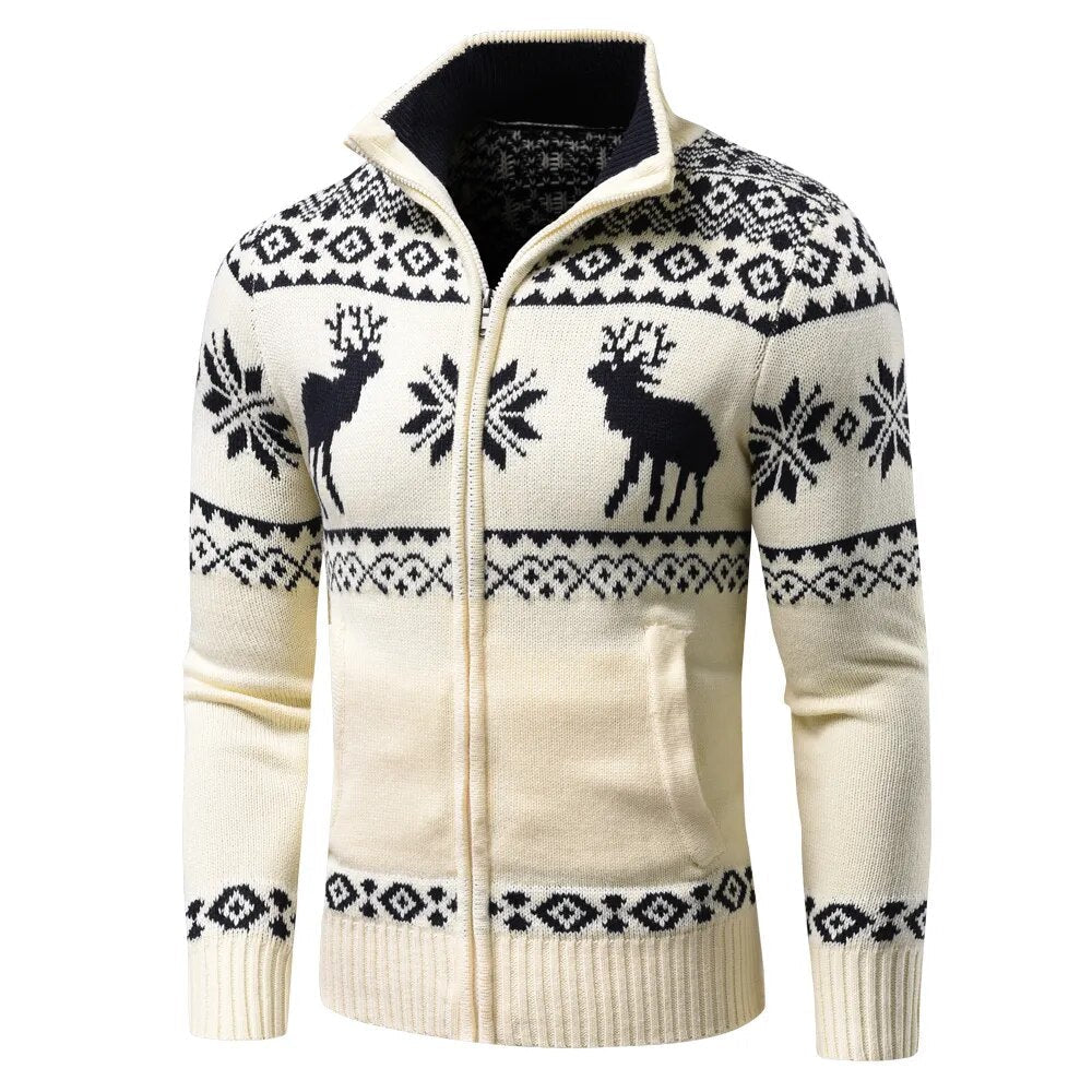 Julkofta | Zip-Up | Ståkrage | Stickad kofta | Julskjorta för herrar