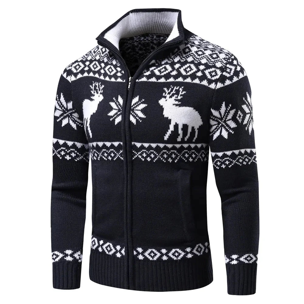 Julkofta | Zip-Up | Ståkrage | Stickad kofta | Julskjorta för herrar
