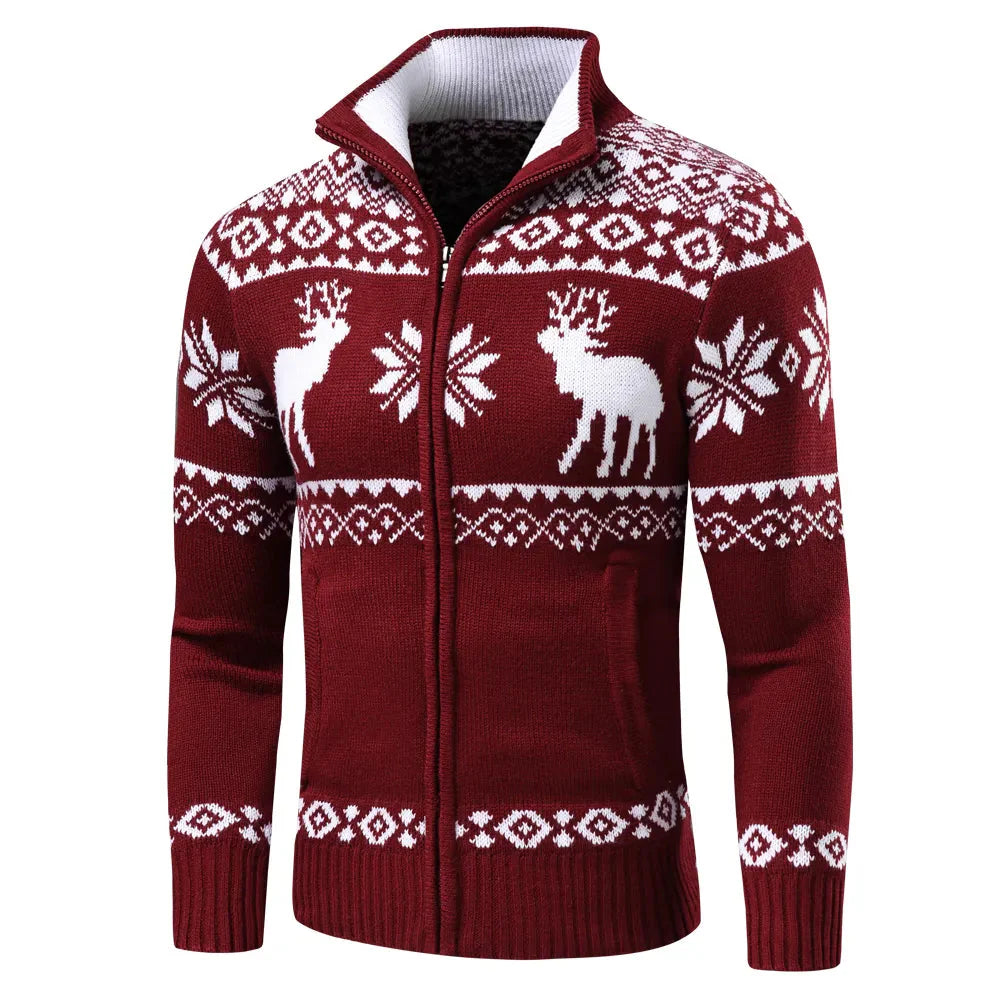 Julkofta | Zip-Up | Ståkrage | Stickad kofta | Julskjorta för herrar