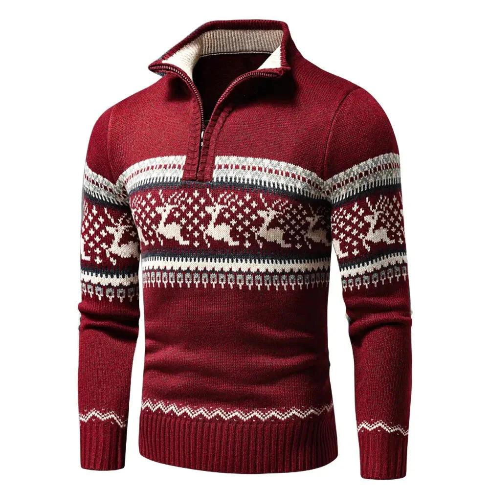 Julkofta | Zip-Up | Ståkrage | Stickad kofta | Julskjorta för herrar