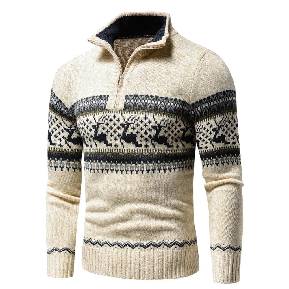 Julkofta | Zip-Up | Ståkrage | Stickad kofta | Julskjorta för herrar