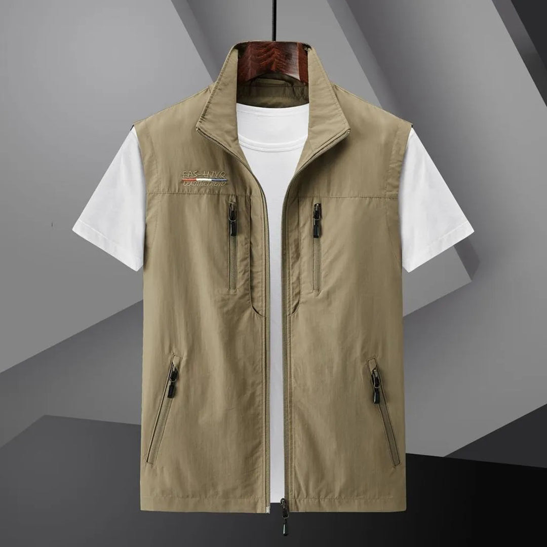 Multi-Pocket Utility Herr Sommarreseväst